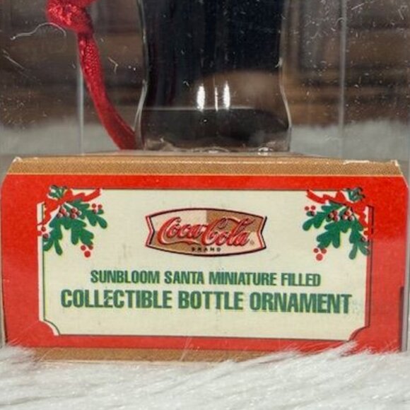 Vintage Coca-Cola Sundbloom Santa Miniature Filled Collectible Bottle Ornament - Picture 9 of 10